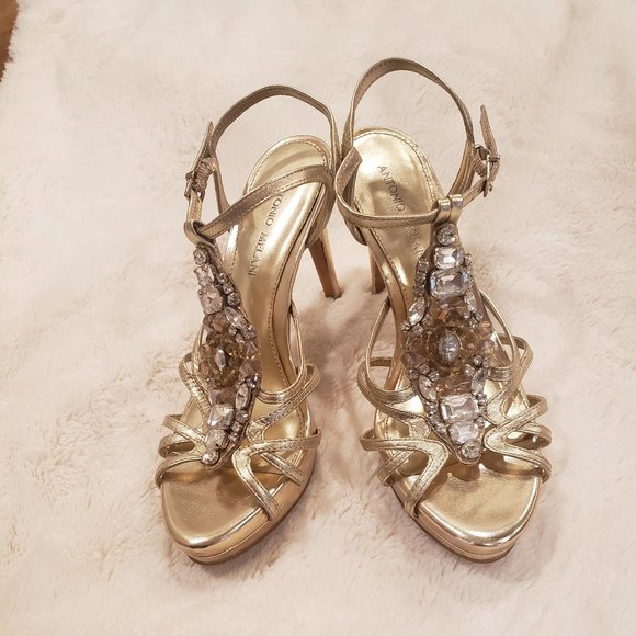 Gold embellished Antonio Melani Formal Heels - Picture 1 of 8